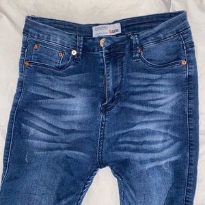 Blue skinny jeans